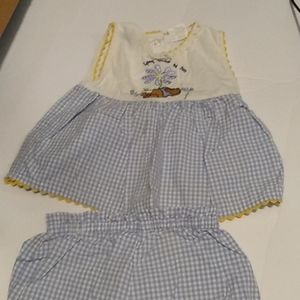 Disney two-piece summer blue and white Winnie the Pooh outfit